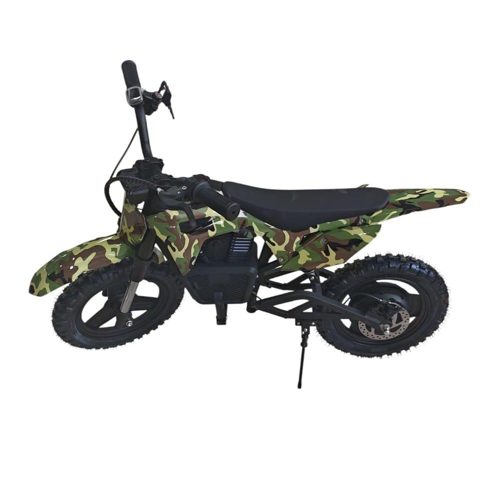 Cool Wheels 36V Elektrikli Çocuk Cross Motor 14 inç Teker Bluetooth LED Far 3 Kademe Hız Ayarlı (KAMUFLAJ)