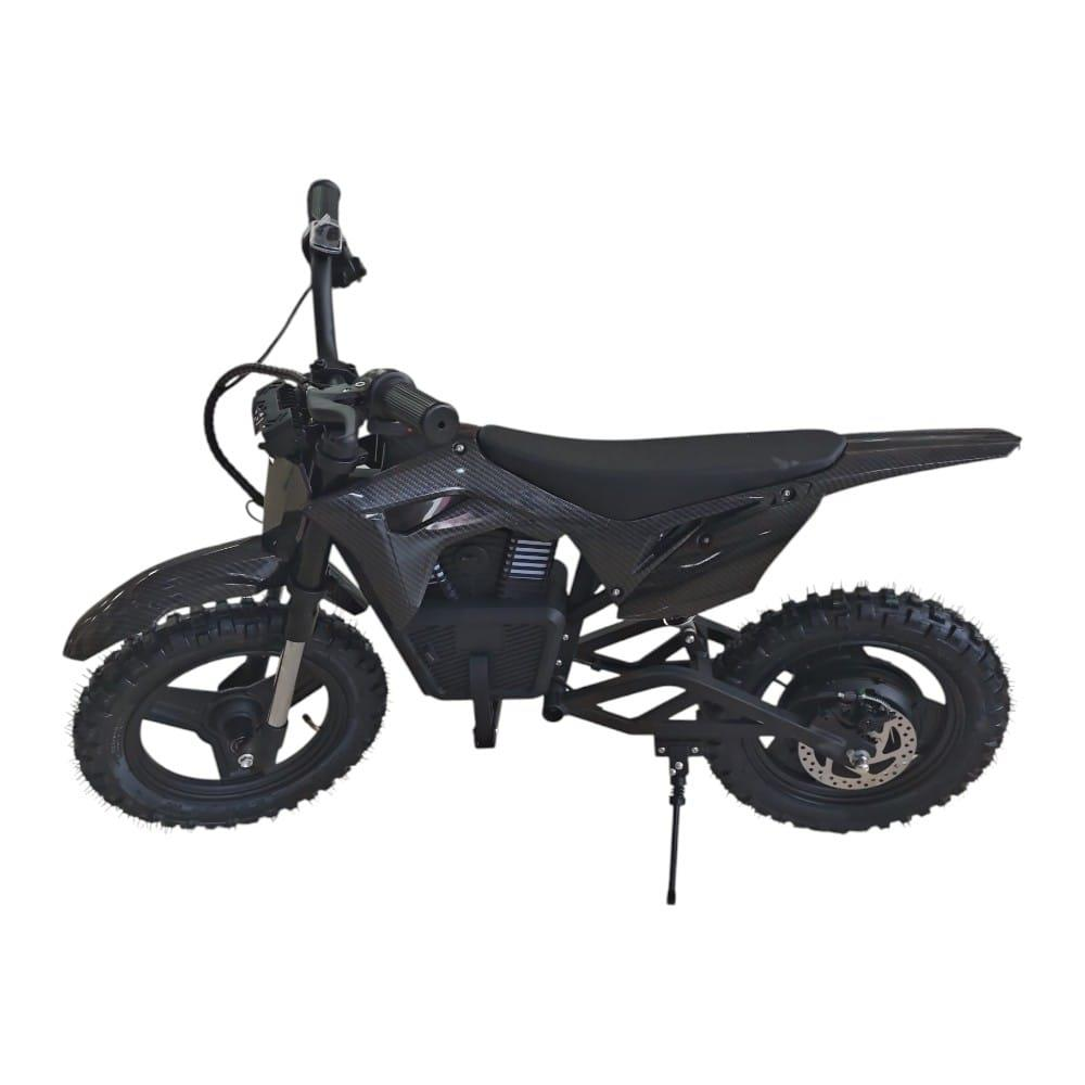 Cool Wheels 36V Elektrikli Çocuk Cross Motor 14 inç Teker Bluetooth LED Far 3 Kademe Hız Ayarlı (KARBONFİBER)