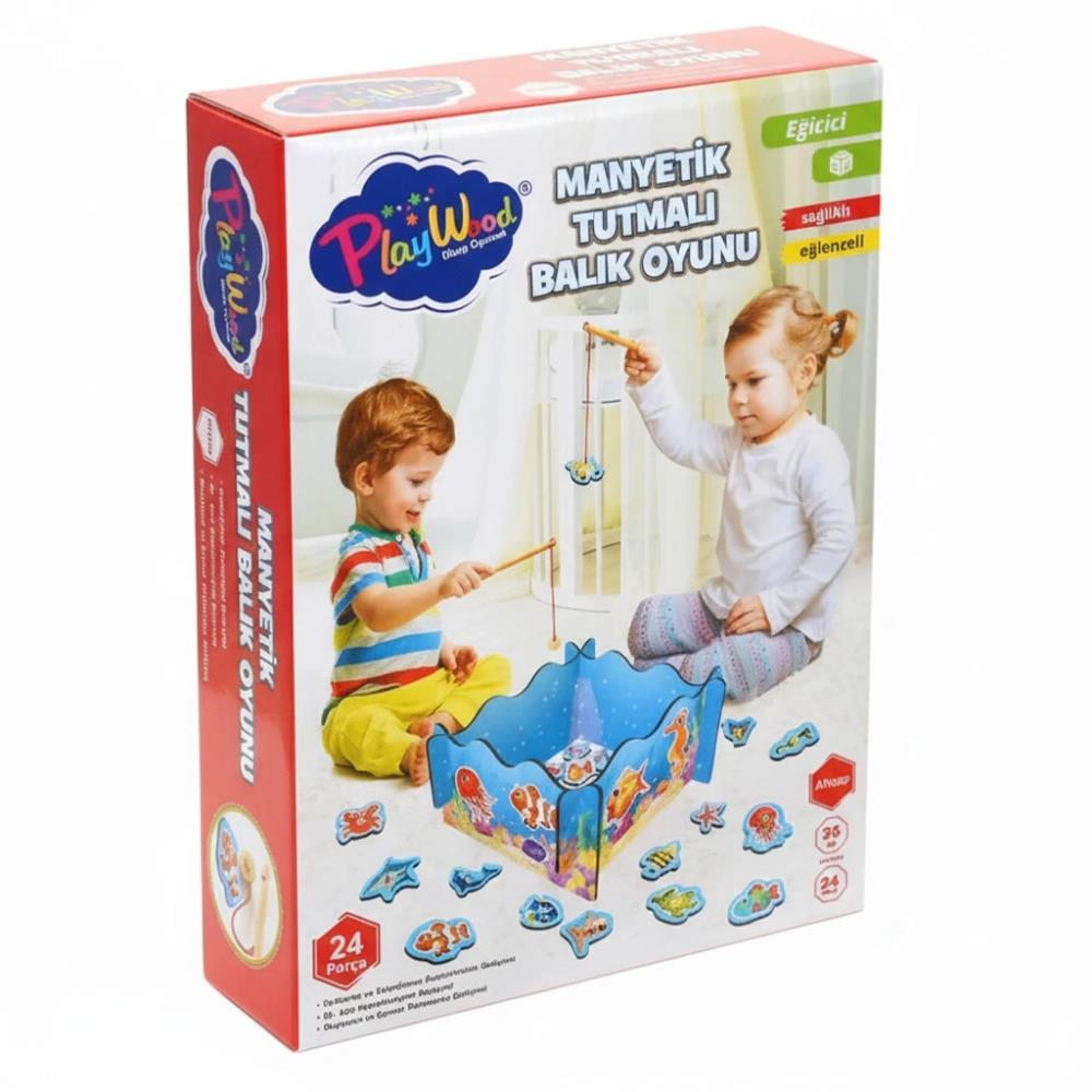 Ahşap Manyetik Tutmalı Balık Oyunu