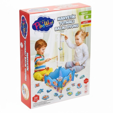 Ahşap Manyetik Tutmalı Balık Oyunu