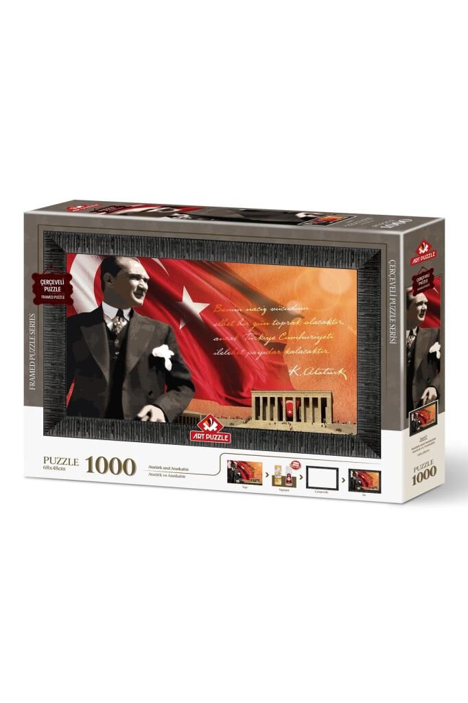 Art Puzzle Atatürk Ve Anıtkabir 1000 Parça Çerçeveli Puzzle