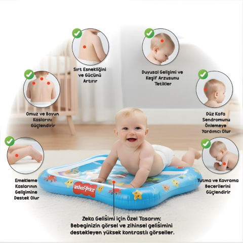 Fisher-Price Fisher Price-Dıytoy Tummy Time Aktiviteli Su Matı