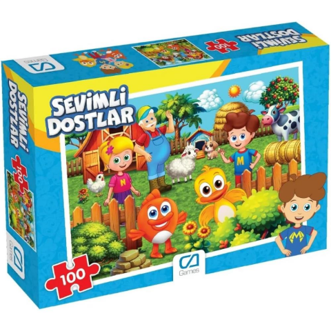 CA Games Sevimli Dostlar Lisanslı 100 Parça 34x24cm Çocuk Puzzle Yapboz Serisi