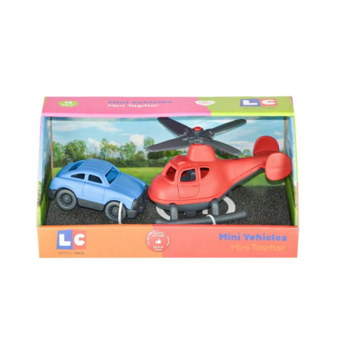 Lc Minik Taşıtlar Helikopter Ve Minik Araba- Kırmızı