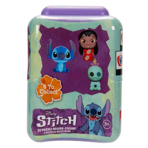 Disney Stitch Puzzle Palz 3D Silgi Figür Sürpriz Paket