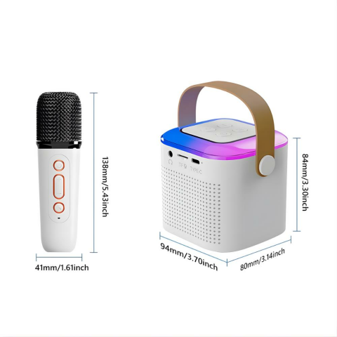 Y1 Taşınabilir Mikrofonlu Bluetooth Hoparlör, Kablosuz Çift Mikrofon