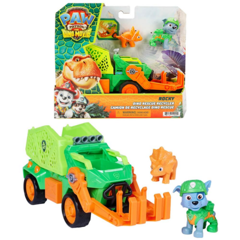 PAW Patrol The Dino Movie Rocky Figürü ve Dino Kurtarma Aracı