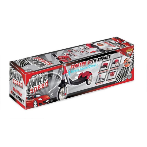 Cool Wheels Unisex Çocuk Kırmızı 3 Tekerlekli Frenli Scooter