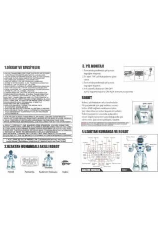 Ses Kontrollü Bluetoothlu & Şarjlı Konuşan Aktivite Eğlence Robotu