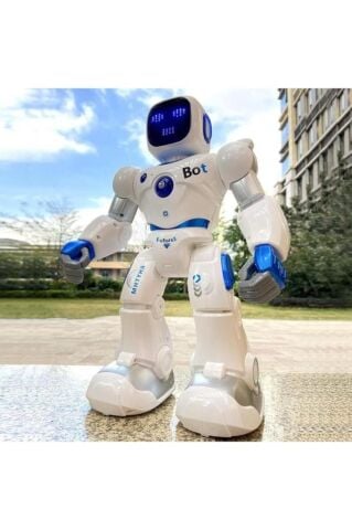 Ses Kontrollü Bluetoothlu & Şarjlı Konuşan Aktivite Eğlence Robotu