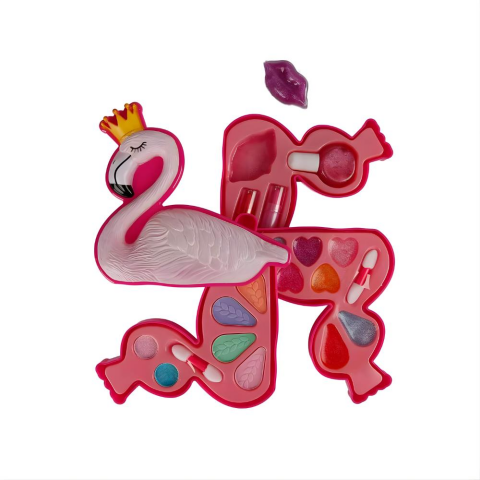 Flamingo Şekilli 3 Katlı Makyaj Güzellik Seti