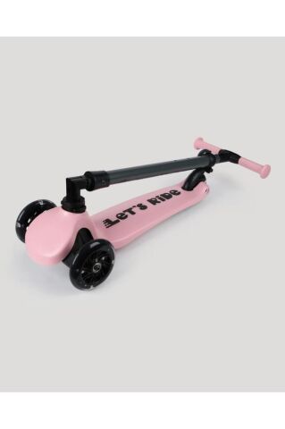 LC Let's Ride Two Işıklı Katlanabilir 3 Tekerlekli Scooter Pembe