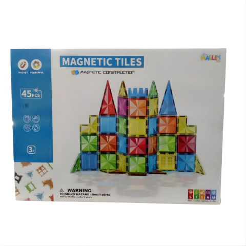 45 Parça Yıldız Elmas Magnet Renkli Pencere Manyetik Bloklar
