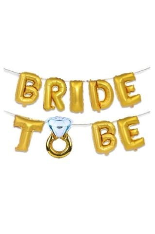 Bride To Be Yüzüklü Folyo Balon Seti Gold