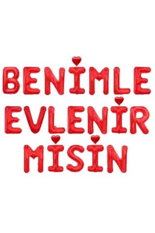 Benimle Evlenirmisin Yazılı Folyo Balon