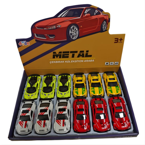 1:43 Çek Bırak Metal Araba Display