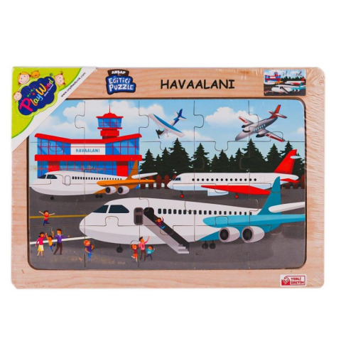Ahşap Eğitici Puzzle Havaalanı