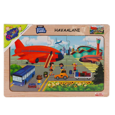 Ahşap Eğitici Puzzle Havaalanı