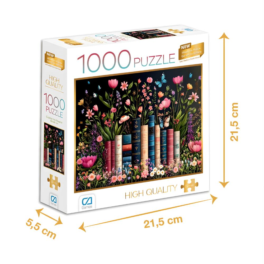Ca Games Çiçekler ve Kitaplar 1000 Parça Puzzle
