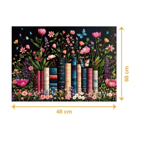 Ca Games Çiçekler ve Kitaplar 1000 Parça Puzzle