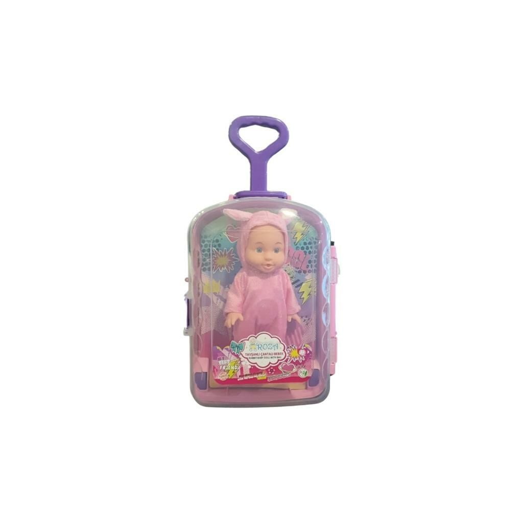 Rosa Tavşan Çantalı Bebek