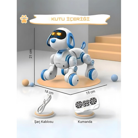 Uzaktan Kumandalı Çok Fonksiyonlı Akllı Aktivite & Eğlence Robot Köpek