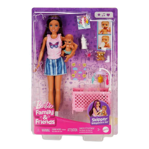 Barbie Skipper Bebek Bakıcılığı Beşikli Oyun Seti HJY33