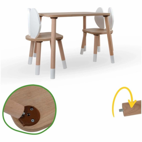 Bee Smart Safir Meşe 2 Sandalyeli Set Ms-06