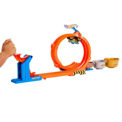 2in1 Hot Wheels Monster Trucks Döngü ve Takla Bigfoot Pist Seti JBX64