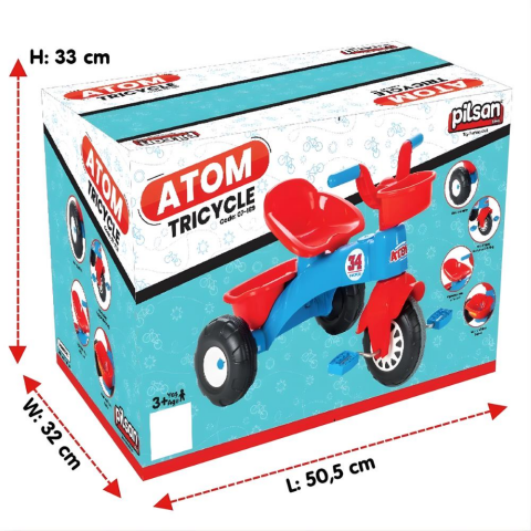 Pilsan Oyuncak Atom Bisiklet Mavi-Kırmızı 07169