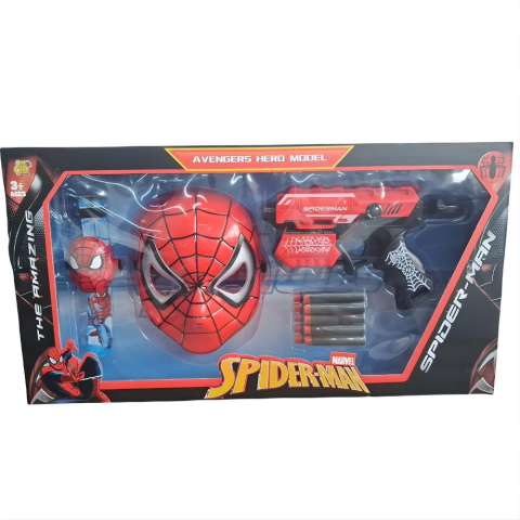 Kutulu Spiderman Maske Silah ve Saat