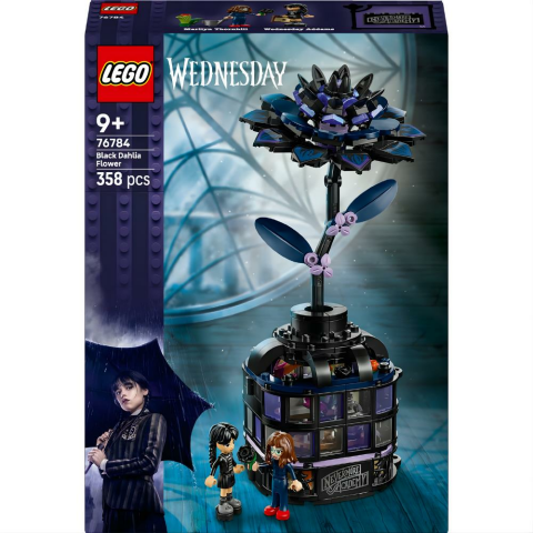 LEGO® Wednesday Siyah Yıldız Çiçeği Cadılar Bayramı Hediyesi, Dekoratif Çiçek Modeli 76784
