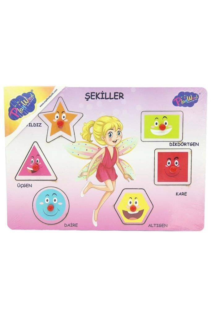 Ahşap Tutmalı Şekiller Yapboz