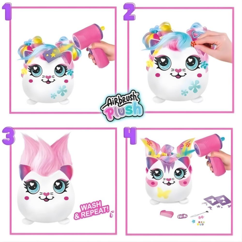 Sunman Airbrush Plush Hair'iffic Squishy Saç Tasarımı Oyun Seti