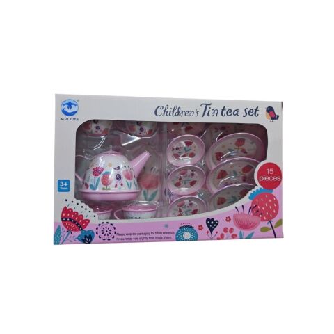 15 Parça Metal Çay Set 36