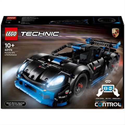 LEGO Technic Porsche GT4 e-Performance Yarış Arabası 42176 – 10 Yaş ve Üzeri Çocuklar İçin Oyuncak Uzaktan Kumandalı Araba Yapım Seti (834 Parça)