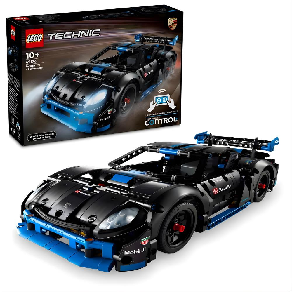 LEGO Technic Porsche GT4 e-Performance Yarış Arabası 42176 – 10 Yaş ve Üzeri Çocuklar İçin Oyuncak Uzaktan Kumandalı Araba Yapım Seti (834 Parça)
