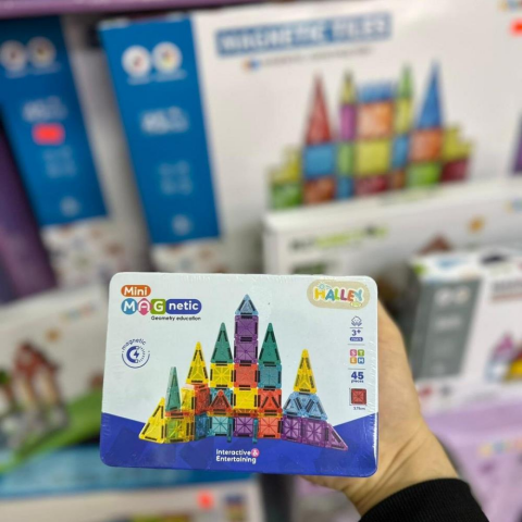 Metal Kutulu Magnet Yapı Blok Seti 45 Parça Sh59833