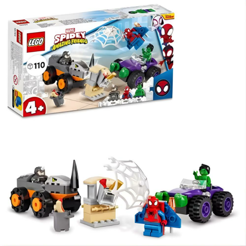 LEGO Marvel Spidey ve İnanılmaz Arkadaşları Hulk, Gergedan Kamyona Karşı 10782 - 4 Yaş ve Üzeri için Oyuncak Yapım Seti (110 Parça)