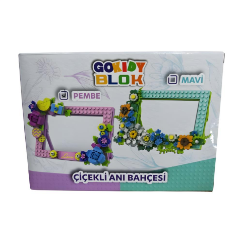 Gokidy Blok Çiçek Anı Bahçesi Pembe Mavi