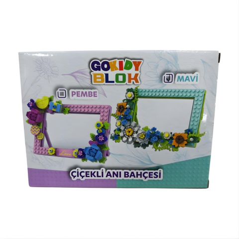Gokidy Blok Çiçek Anı Bahçesi Pembe Mavi