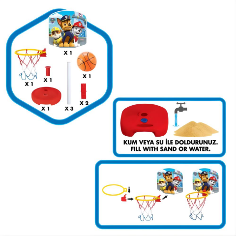 Paw Patrol Küçük Ayaklı Basketbol Seti - Spor Oyuncakları - Basketbol Oyuncakları - Basket Seti