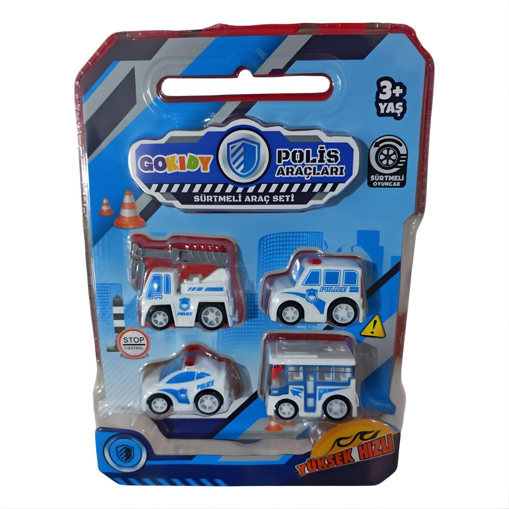 Gokidy Sürtmeli Mini Araçlar 4'lü Set Araba