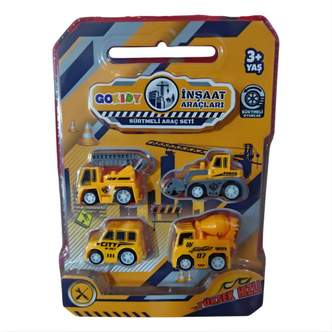 Gokidy Sürtmeli Mini Araçlar 4'lü Set Araba