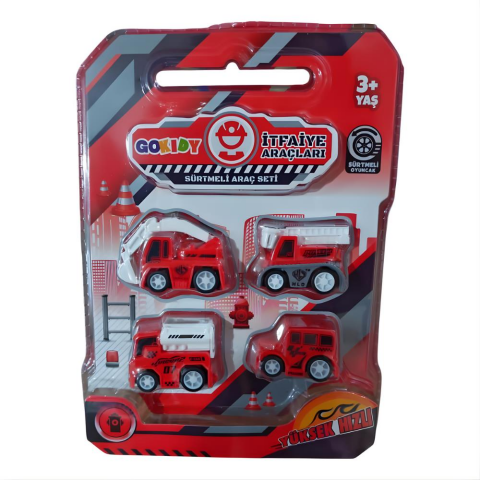 Gokidy Sürtmeli Mini Araçlar 4'lü Set Araba