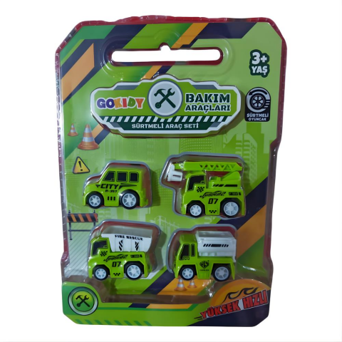 Gokidy Sürtmeli Mini Araçlar 4'lü Set Araba