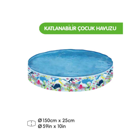 Katlanabilir Çocuk Havuzu Büyük Boy 150x25 Cm