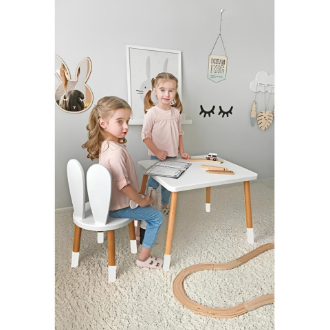Bee Smart Masa ve Sandalye Set Beyaz 1 Masa 1 Sandalye