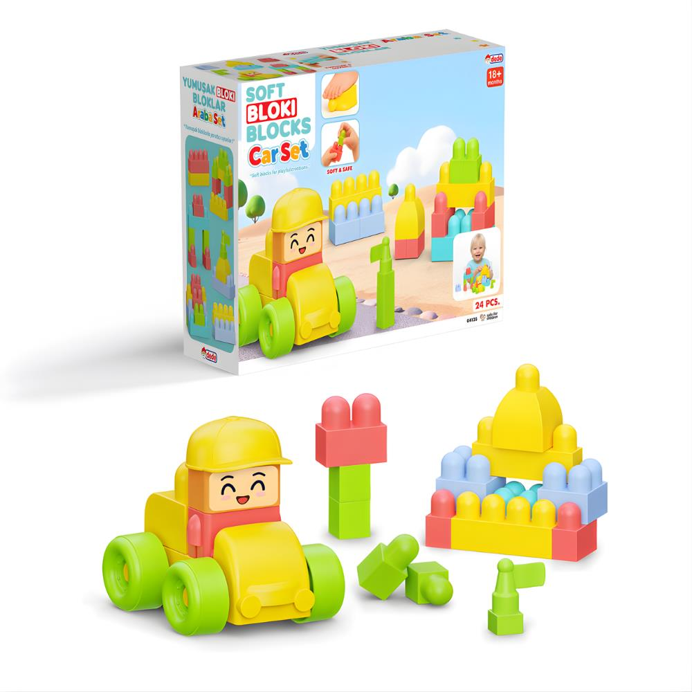 Yumuşak Bloki Blokları Araba Set 24 Parça