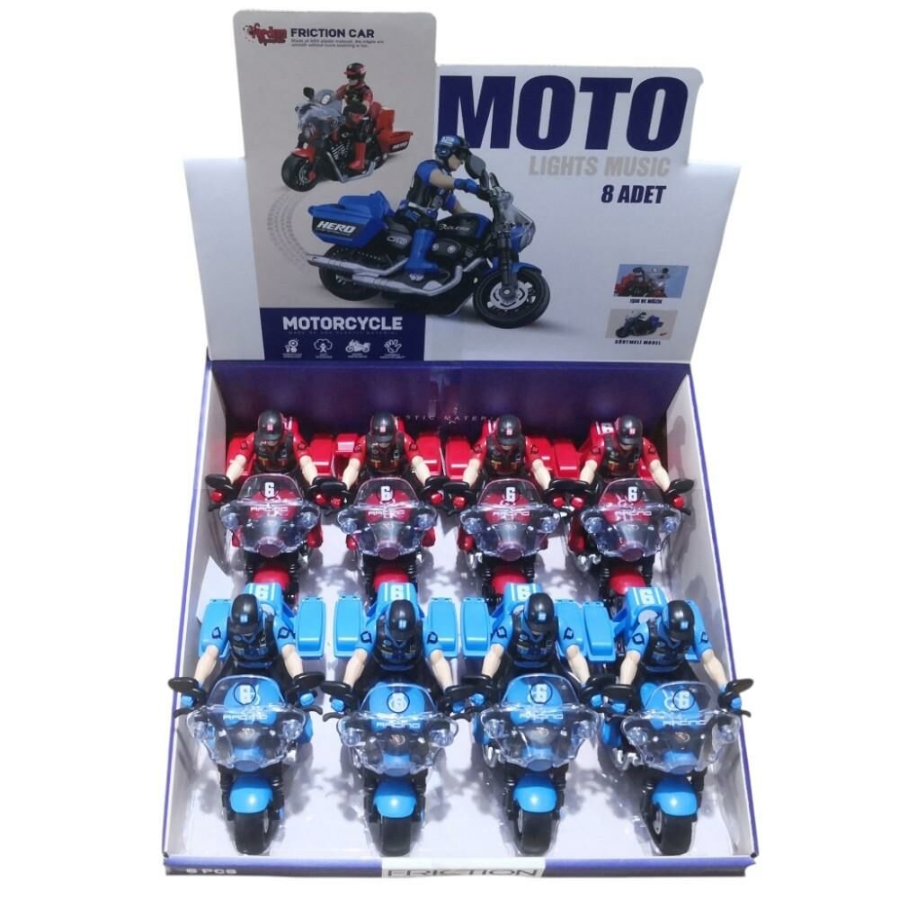 Sürtmeli Işıklı ve Müzikli Adamlı Kahraman Motosiklet